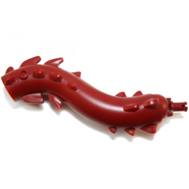 dark red serpent neck s-curve with spikes 2 studs and same color rotation joint pin