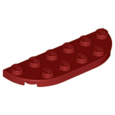 dark red plate round corner 2 x 6 double