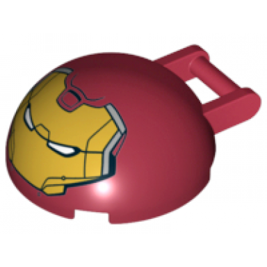 dark red windscreen 4 x 4 x 1 2 3 canopy half sphere with bar handle with gold hulkbuster face with silver side panels pattern