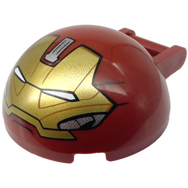 dark red windscreen 4 x 4 x 1 2 3 canopy half sphere with bar handle with gold hulkbuster face with silver cheeks and forehead panel pattern