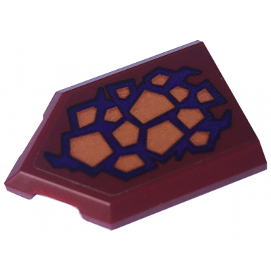 dark red tile modified 2 x 3 pentagonal with nougat scales with dark purple skin background pattern sticker - set 71793