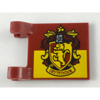 dark red flag 2 x 2 square with gryffindor house crest pattern