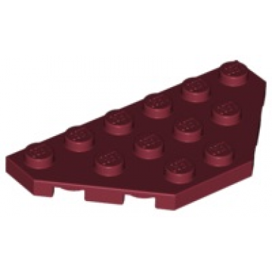 dark red wedge plate 3 x 6 cut corners