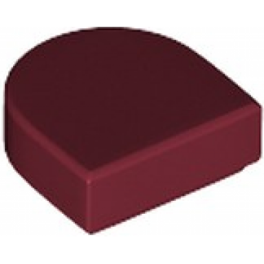 dark red tile round 1 x 1 half circle extended