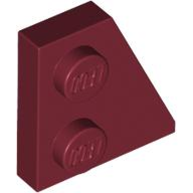 dark red wedge plate 2 x 2 right