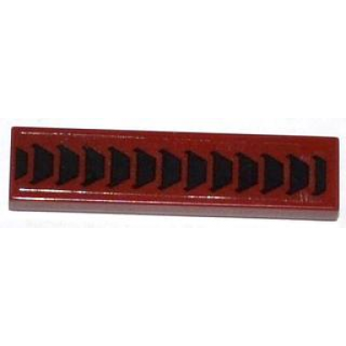 dark red tile 1 x 4 with black trapezoids pattern sticker - set 70705