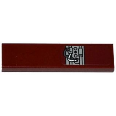 dark red tile 1 x 4 with light bluish gray sw landspeeder circuitry pattern sticker - sets 75052 75173