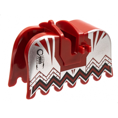 dark red horse barding ruffled edge with knights kingdom vladek scorpion pattern