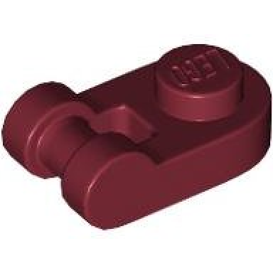 dark red plate round 1 x 1 with bar handle