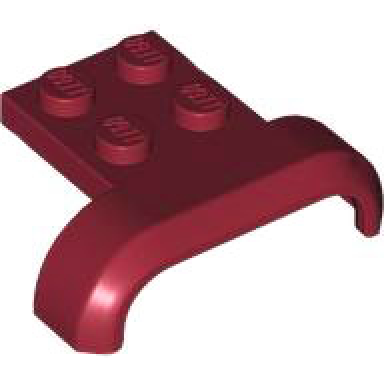 dark red vehicle mudguard 4 x 3 x 1 with arch curved