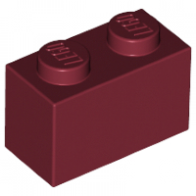 dark red brick 1 x 2
