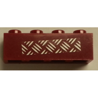 dark red brick 1 x 4 with silver tread plate on transparent background pattern sticker - sets 7298 7477