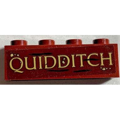 dark red brick 1 x 4 with quidditch pattern sticker - set 75978