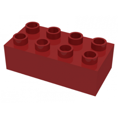 dark red duplo brick 2 x 4