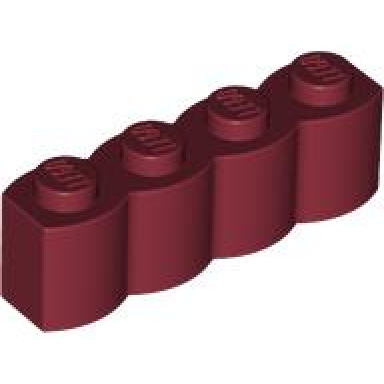 dark red brick modified 1 x 4 with log profile