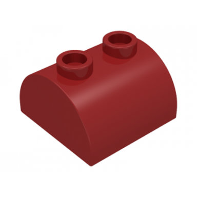 dark red slope curved 2 x 2 double with 2 hollow studs