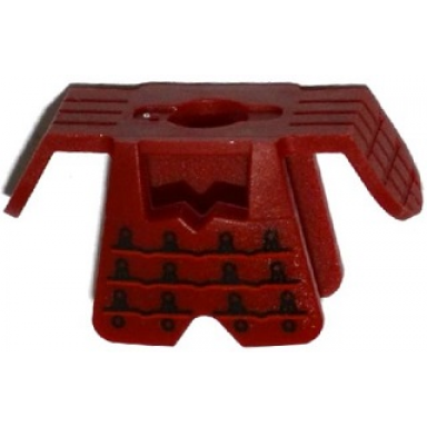 dark red minifigure armor samurai ninja with shoulder pads with black clasps and rivets pattern