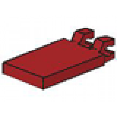 dark red tile modified 2 x 3 with 2 clips undetermined type