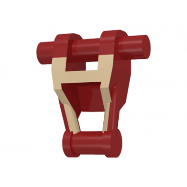 dark red torso mechanical battle droid with tan insignia pattern
