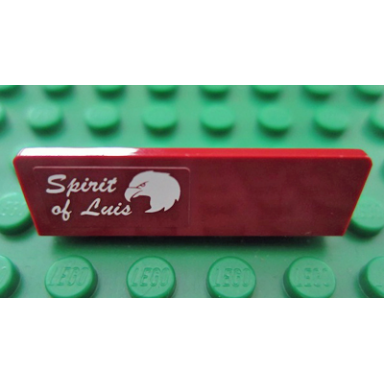 dark red panel 1 x 4 x 1 with white spirit of luis and eagle head pattern model left side sticker - set 7307
