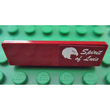 dark red panel 1 x 4 x 1 with white spirit of luis and eagle head pattern model right side sticker - set 7307