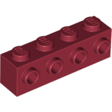 dark red brick modified 1 x 4 with studs on side