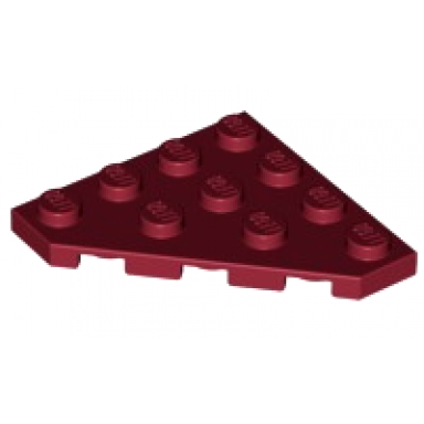 dark red wedge plate 4 x 4 cut corner