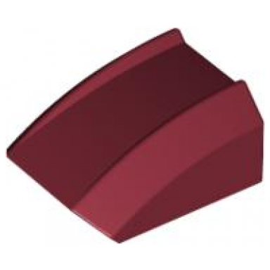dark red slope curved 2 x 2 lip