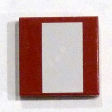 dark red tile 2 x 2 with white stripe wide pattern sticker - set 7751