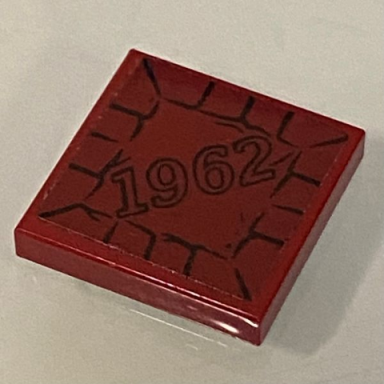 dark red tile 2 x 2 with 1962 pattern sticker - set 76057