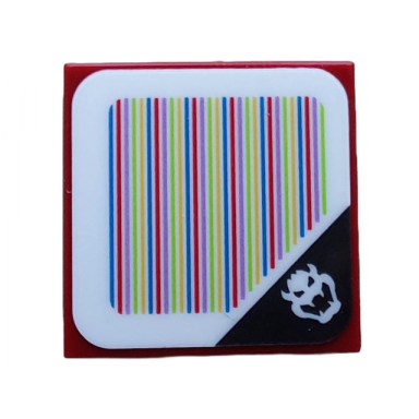 dark red tile 2 x 2 with super mario scanner code mighty bowser pattern sticker - set 71411