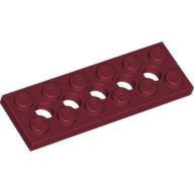 dark red technic plate 2 x 6 with 5 holes