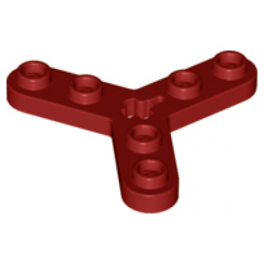 dark red technic plate rotor 3 blade with smooth ends and 6 studs propeller