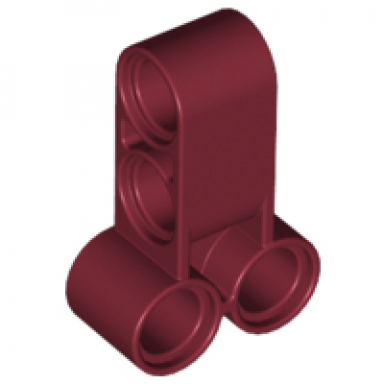 dark red technic pin connector perpendicular double 3l