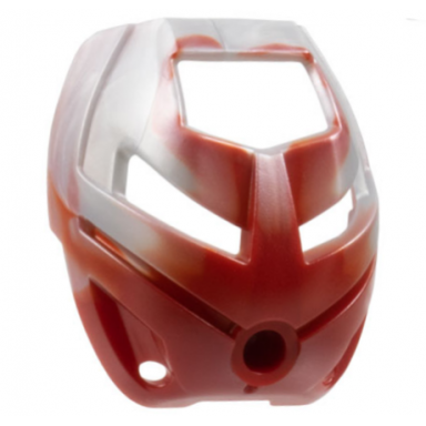 dark red bionicle mask ruru with marbled pearl light gray pattern