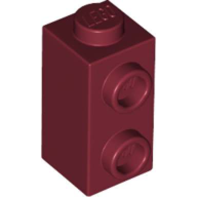dark red brick modified 1 x 1 x 1 2 3 with studs on side