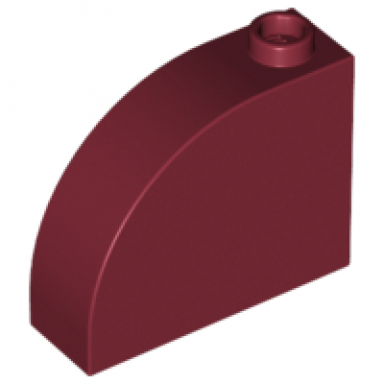 dark red slope curved 3 x 1 x 2 with hollow stud