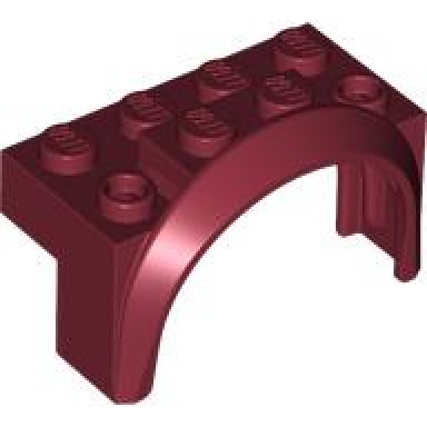 dark red vehicle mudguard 4 x 2 1 2 x 2 with arch round