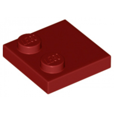 dark red tile modified 2 x 2 with studs on edge