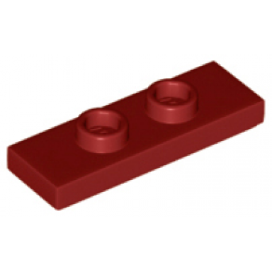 dark red plate modified 1 x 3 with 2 studs double jumper