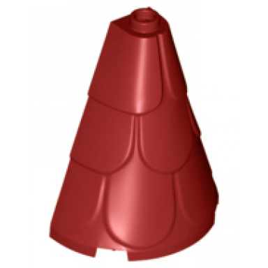 dark red tower roof 2 x 4 x 4 half cone shaped with roof tiles