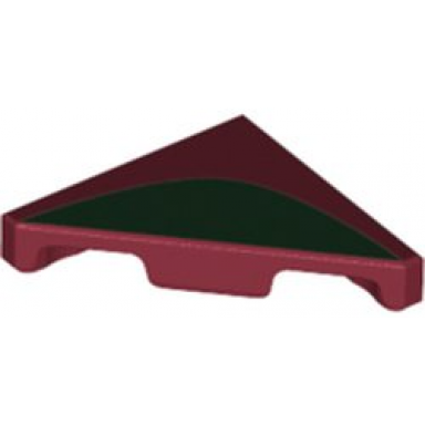 dark red tile modified 2 x 2 triangular with dark green curve pattern brickheadz boba fett helmet side