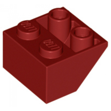 dark red slope inverted 45 2 x 2 with flat bottom pin