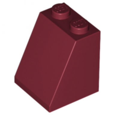 dark red slope 65 2 x 2 x 2 with bottom tube