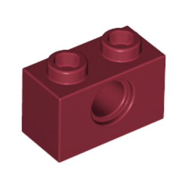 dark red technic brick 1 x 2 with hole