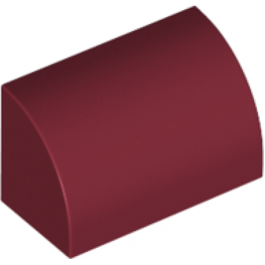 dark red slope curved 1 x 2