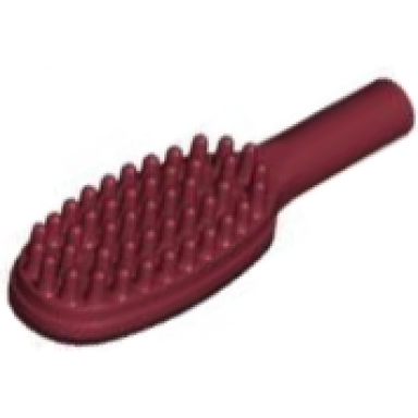 dark red minifigure utensil hairbrush - 10mm handle