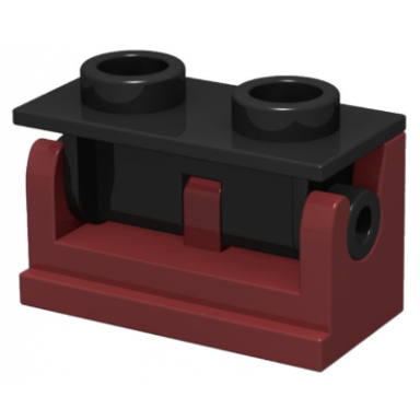 dark red hinge brick 1 x 2 with black top plate 3937 3938