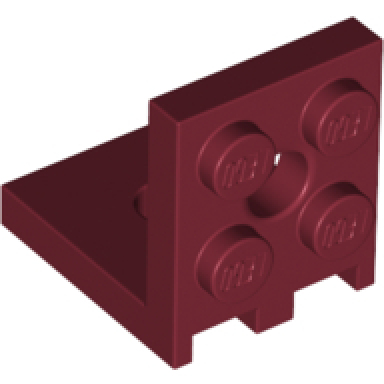 dark red bracket 2 x 2 - 2 x 2 with 2 holes