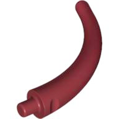 dark red dinosaur tail end section horn